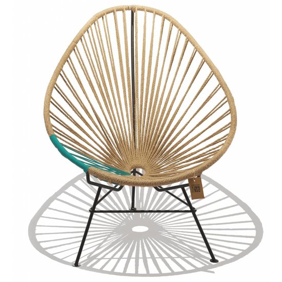Silla Acapulco Fauteuil Acapulco en chanvre avec des détails de turquoise
