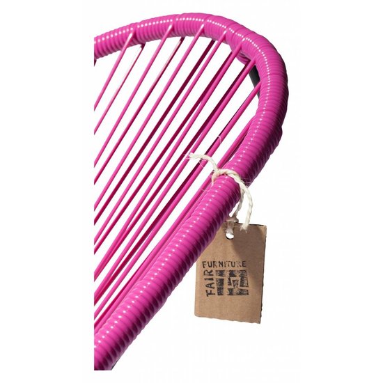 Silla Acapulco Handgemaakte Acapulco stoel fuchsia, zwart frame