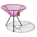 Silla Acapulco Table Japón fuchsia with glass table top