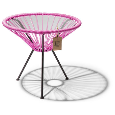Tisch Japón fuchsienfarbig mit Glastischplatte