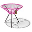 Silla Acapulco Mesa Japón fucsia con tablero de vidrio