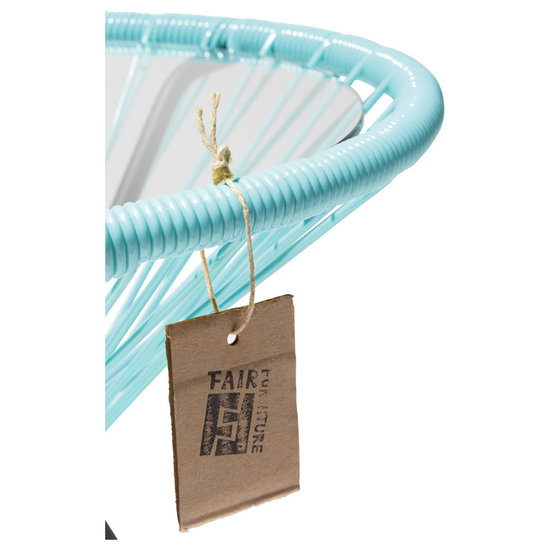 Silla Acapulco Tisch Japón pastellblau mit Glastischplatte