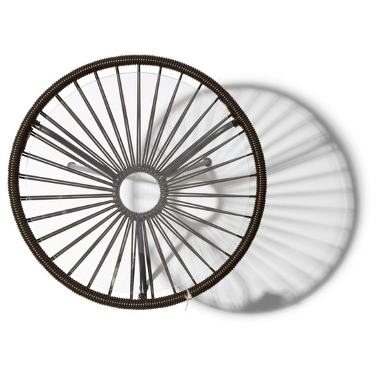 Silla Acapulco Table Japón chocolate brown with glass table top