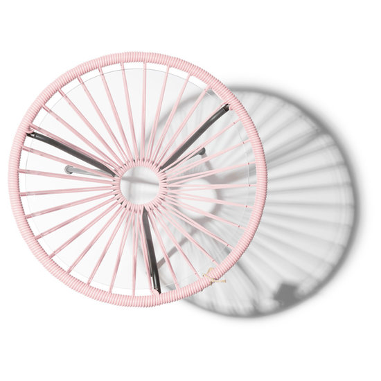 Silla Acapulco Tafel Japón pastel roze met glazen blad