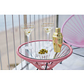 Silla Acapulco Table Japón salmon pink with glass table top