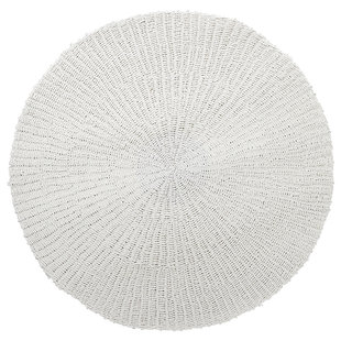 Teppich, Ø 150cm, handgewebt, weiß
