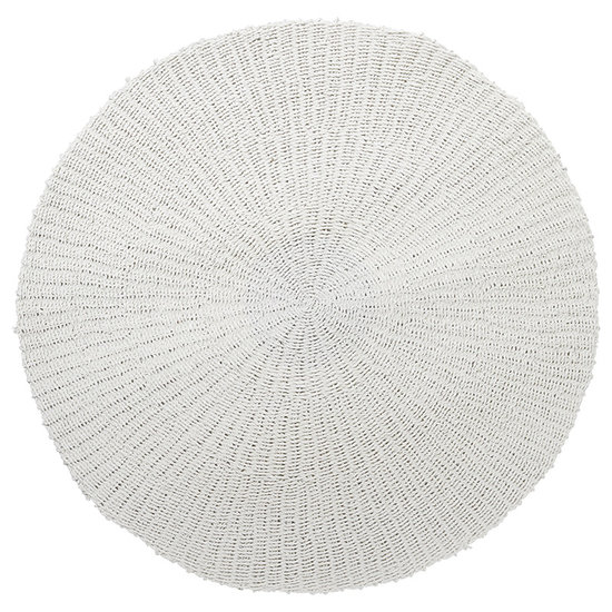 Fair Furniture Tapis rond tissé à la main, blanc