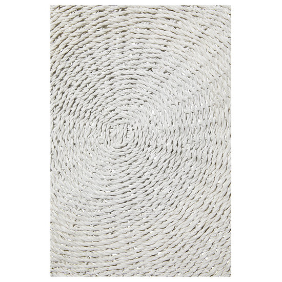 Fair Furniture Carpet, round, handwoven, white