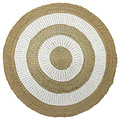 Fair Furniture Tappeto, rotondo, intrecciato a mano, marrone/bianco