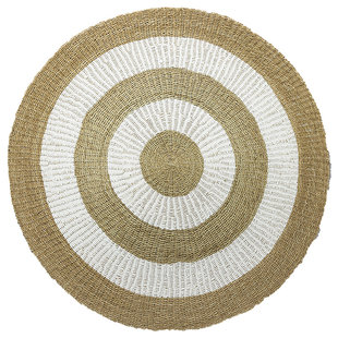 Carpet, Ø 200cm, handwoven, brown/white