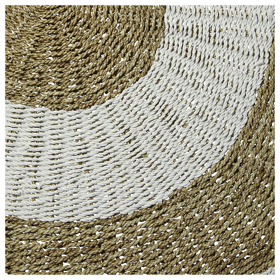 Fair Furniture Carpet, round, handwoven. brown/white
