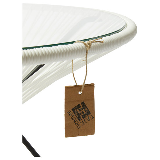 Silla Acapulco Mesa Japón XL blanca con tablero de vidrio