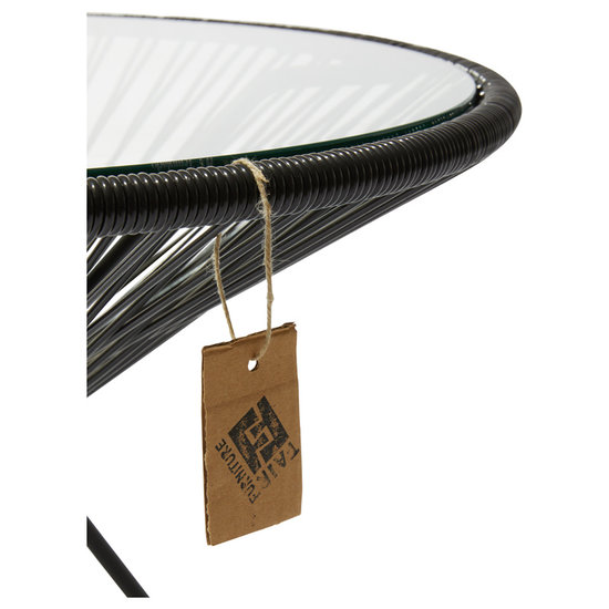 Silla Acapulco Tafel Japón XL zwart met glazen blad