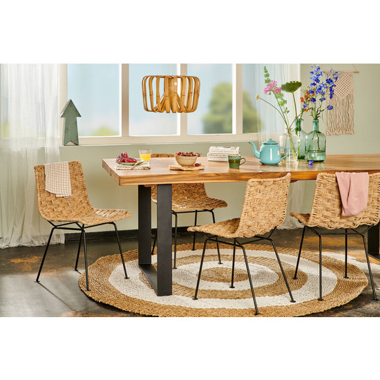 Fair Furniture Teppich, rund, handgewebt, braun/weiß