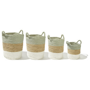 Baskets, set of 4, round, handwoven