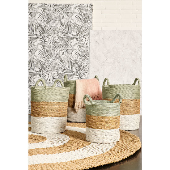 Fair Furniture Cestas, juego de 4, redondo, tejido a mano