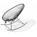 Silla Acapulco mecedora hecha a mano, 100% negra