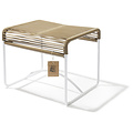 Silla Acapulco Xalapa taburete/reposapiés beige, estructura en color blanco