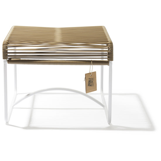 Silla Acapulco Xalapa Hocker oder Fußablage beige, weißes Gestell