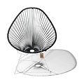 Silla Acapulco Handgemaakte Acapulco stoel zwart, wit frame