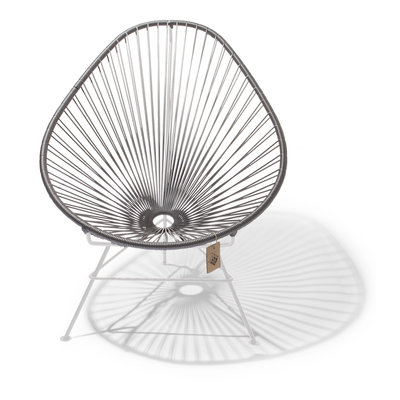 Handgemaakte Acapulco stoel zilvergrijs, wit frame