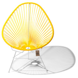 Silla Acapulco amarillo, estructura blanca