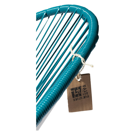 Silla Acapulco Handgemaakte Acapulco stoel petrol blauw, wit frame