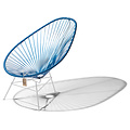Silla Acapulco Handmade Acapulco chair metallic/cobalt blue, white frame