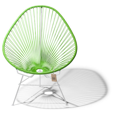 Handmade apple green Acapulco chair with white frame