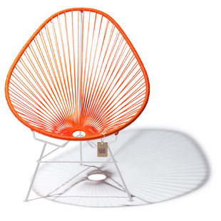 Fauteuil Acapulco orange, cadre blanc