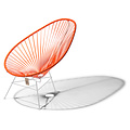 Silla Acapulco Silla Acapulco naranja con base en blanco