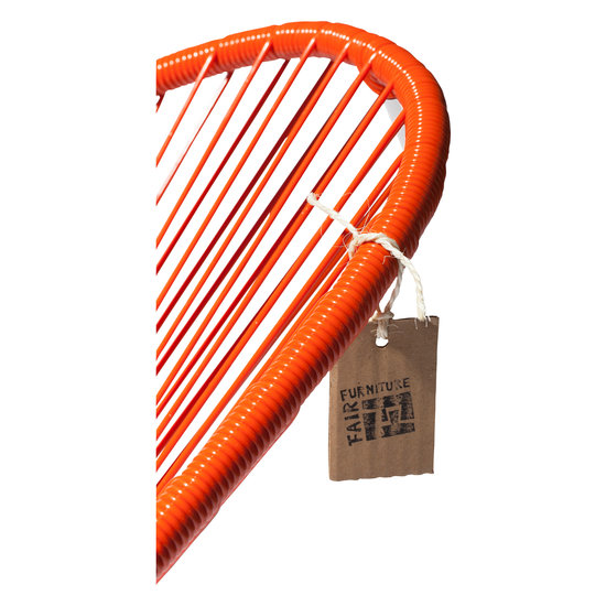 Silla Acapulco Silla Acapulco naranja con base en blanco