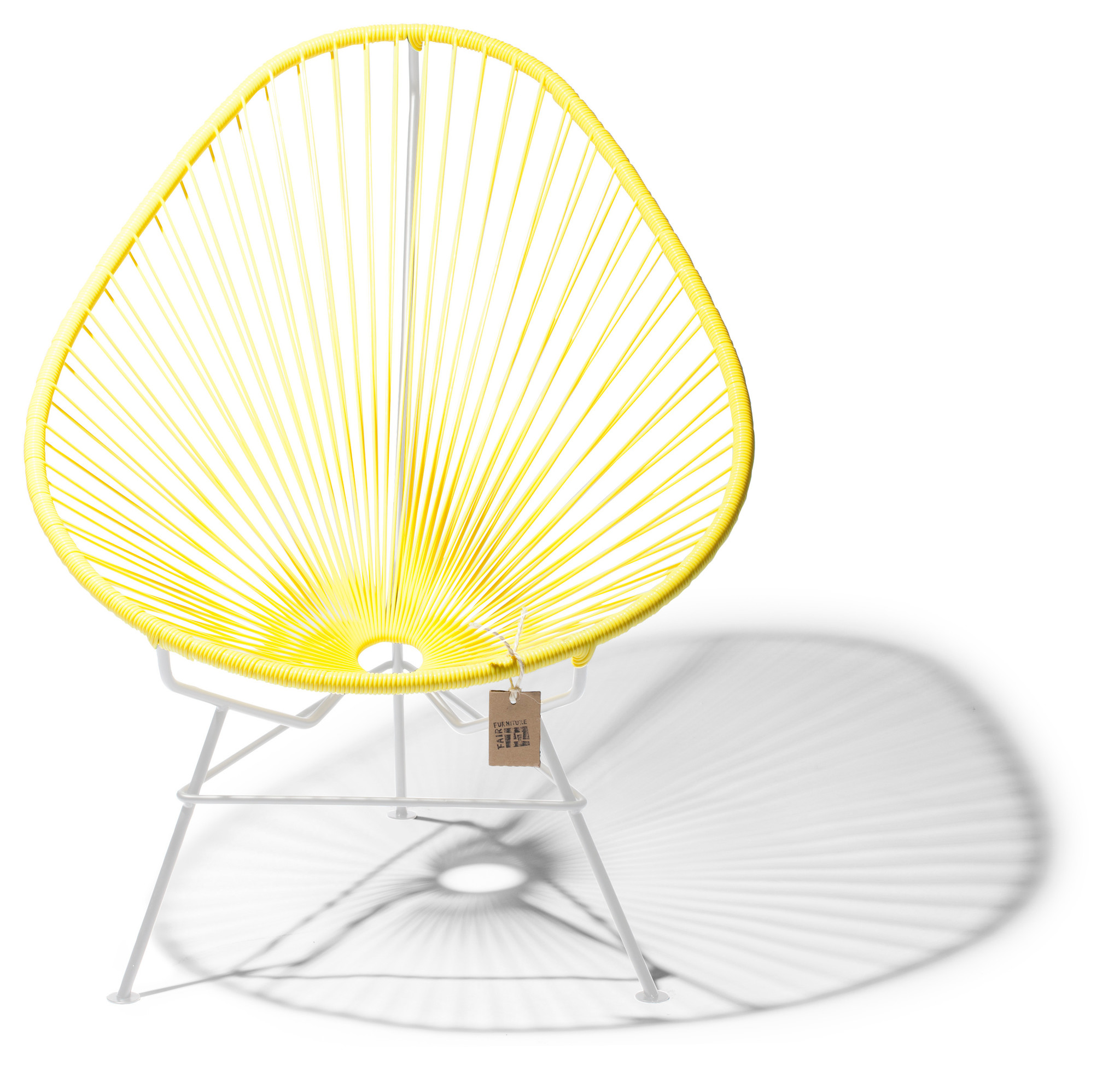 Silla Acapulco amarillo canario, estructura blanca Auténticas Sillas