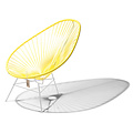 Silla Acapulco Fauteuil Acapulco jaune canari, cadre blanc