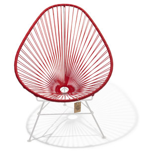 Fauteuil Acapulco rouge, cadre blanc