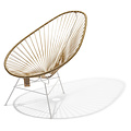 Silla Acapulco Handmade Acapulco chair gold, white frame