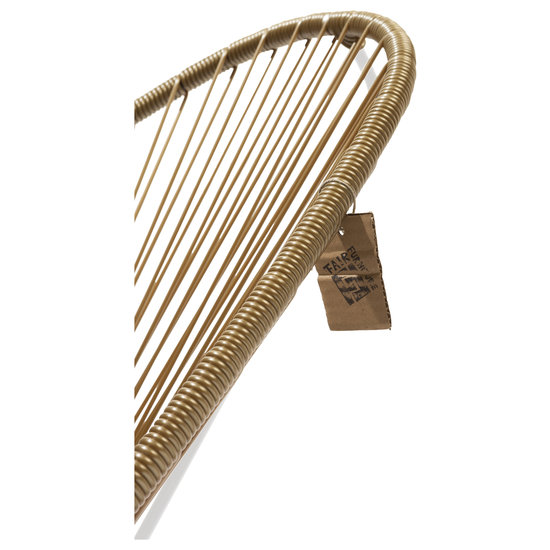 Silla Acapulco Sedia Acapulco colore oro con struttura bianca, fatta a mano