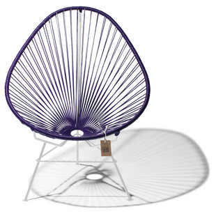 Acapulco chair purple, white frame
