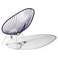 Silla Acapulco Silla Acapulco hecha a mano, morada, estructura blanca