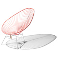 Silla Acapulco Silla Acapulco hecha a mano, rosa salmón, estructura blanca