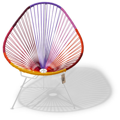 Fauteuil Acapulco Sunset, cadre blanc