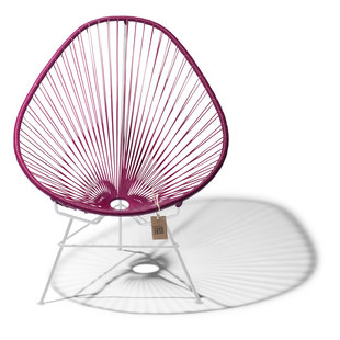 Fauteuil Acapulco vin violet, cadre blanc