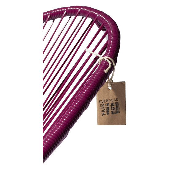Silla Acapulco Handmade Acapulco chair violet wine, white frame