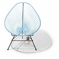 Silla Acapulco Handgemaakte Acapulco stoel pastel blauw, zwart frame