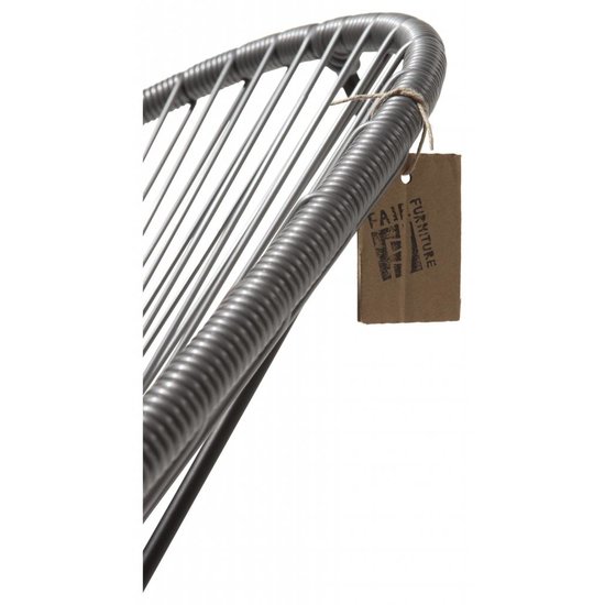 Silla Acapulco Handgemaakte Acapulco stoel zilvergrijs, zwart frame