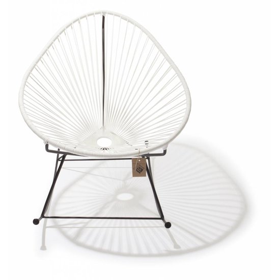 Silla Acapulco Handmade Acapulco rocking chair white, black frame