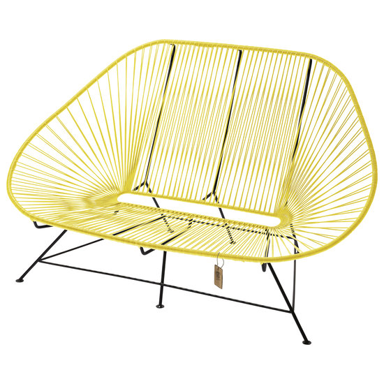 Silla Acapulco Acapulco sofa canapé jaune canari, adapté pour 2 personnes