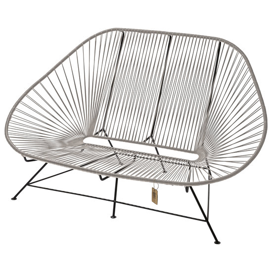 Silla Acapulco Acapulco sofa canapé argent grise, adapté pour 2 personnes