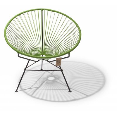 Silla Condesa verde olivo con base en negro