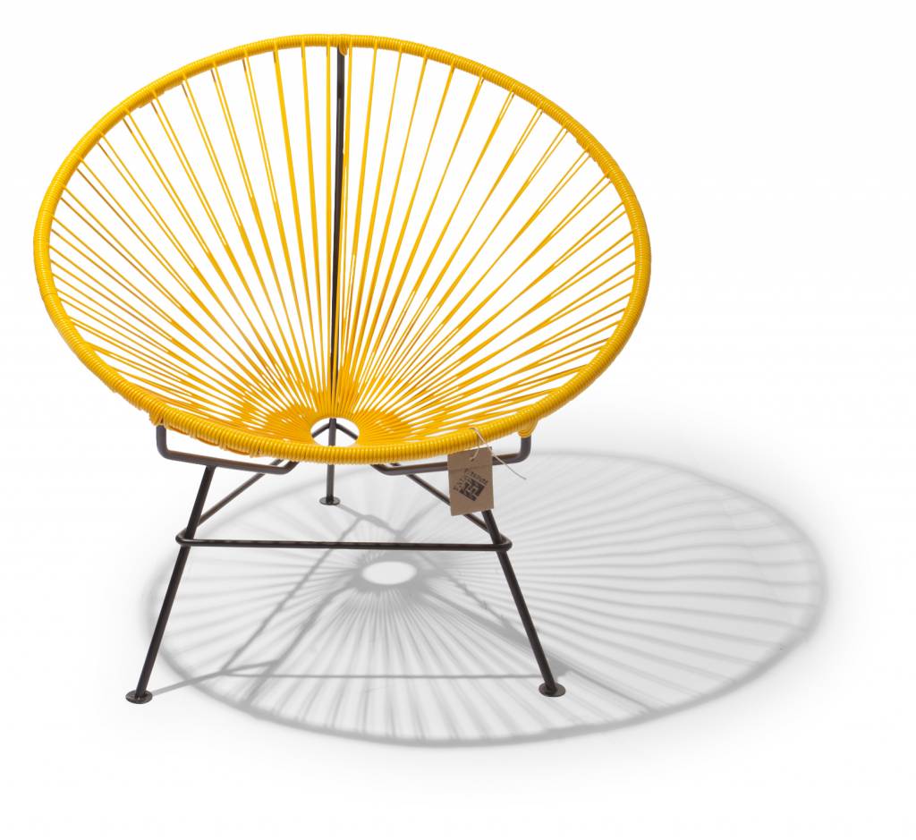 Silla Condesa amarillo con base en negro Auténticas Sillas Acapulco